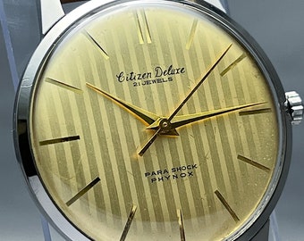 Vintage Citizen Deluxe Strip Dial Etsy UK