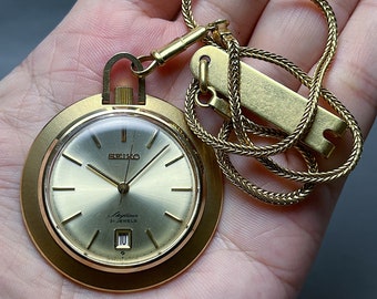 Vintage Seiko Sky Liner Pocket Watch Date
