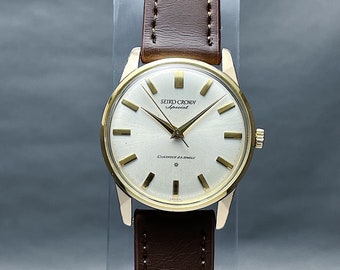 Vintage Seiko Crown Special 18K massief gouden indexen Special Dial (SD) 14K goud gevulde kast