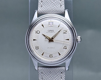 Vintage Oris Tank Automatic Watch: Swiss Pointer Date, Blue