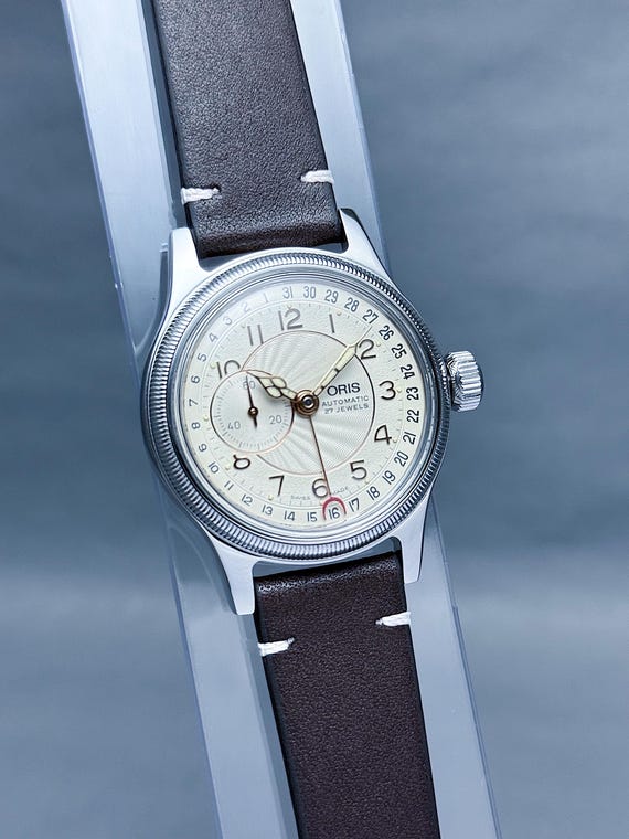 Vintage ORIS BIG Crown Reverse Pointer date Small… - image 3