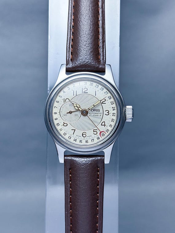 Vintage ORIS BIG Crown Reverse Pointer date Small… - image 1