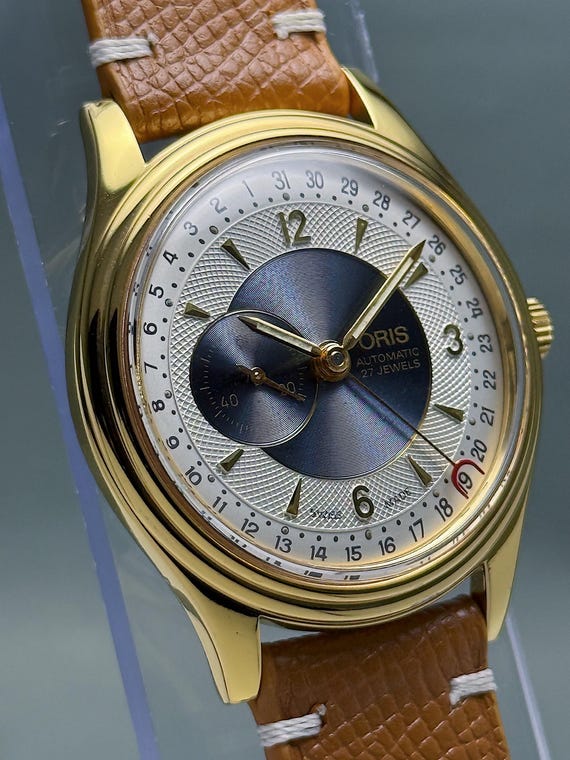 Vintage ORIS Reverse Pointer Date Small Seconds B… - image 9
