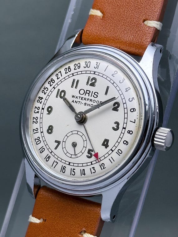 Vintage ORIS pointer date small seconds white dia… - image 7