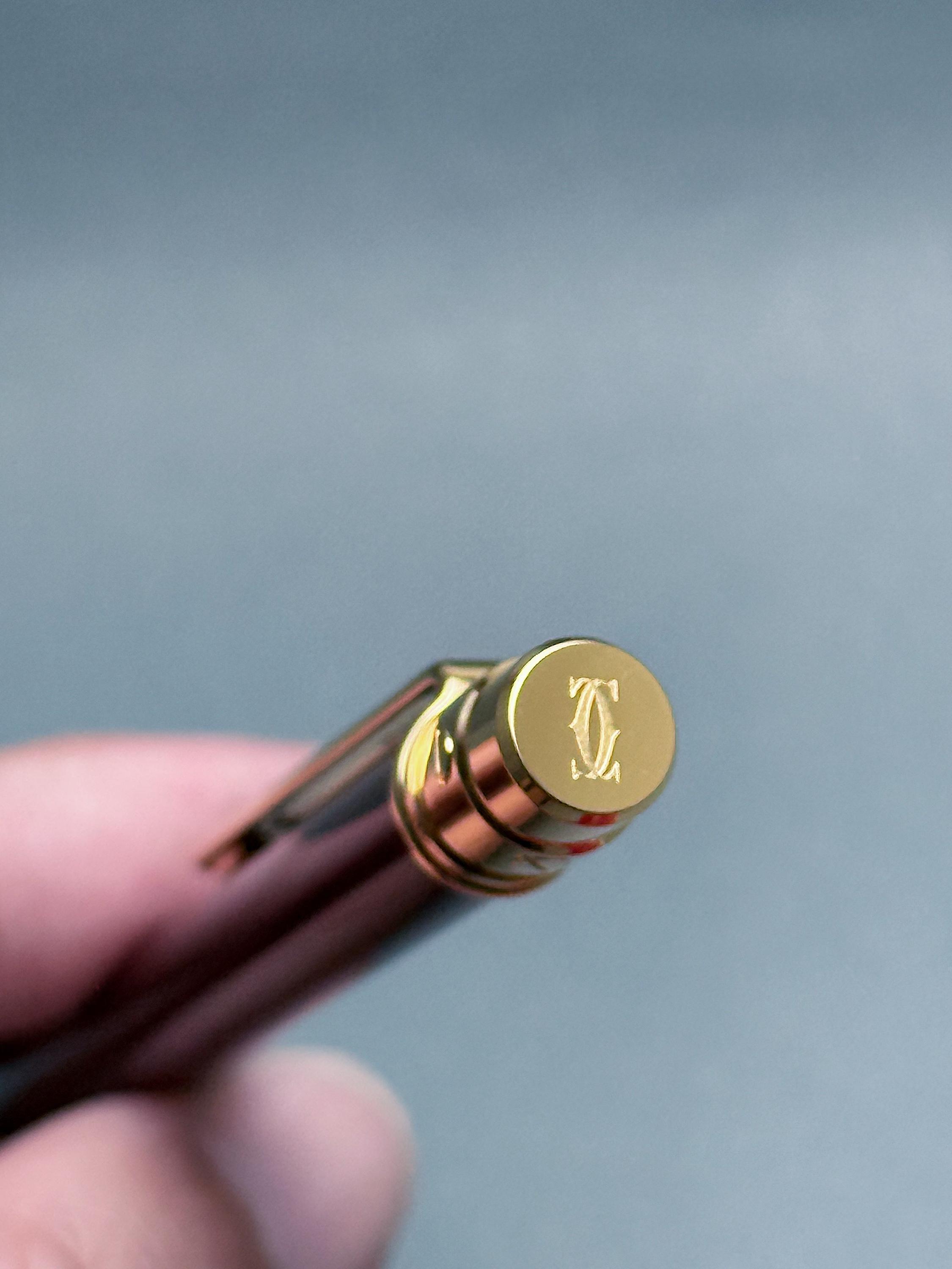 カルティエ サントス ボールペン – ボルドーラッカー＆ゴールドメッキ