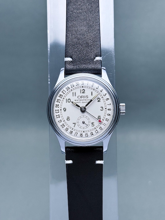Vintage ORIS pointer date small seconds white dia… - image 1