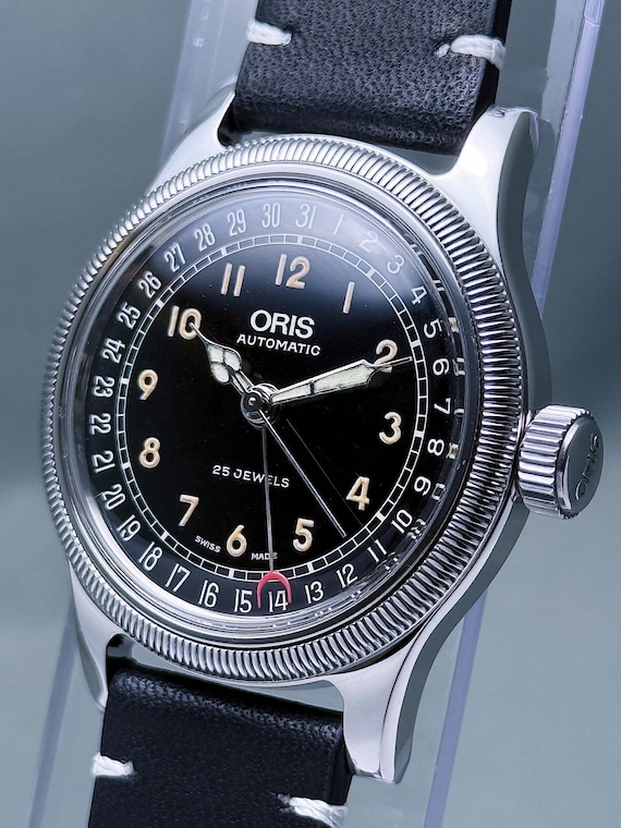 Vintage ORIS Big Crown Pointer Date: Gloss Black … - image 7