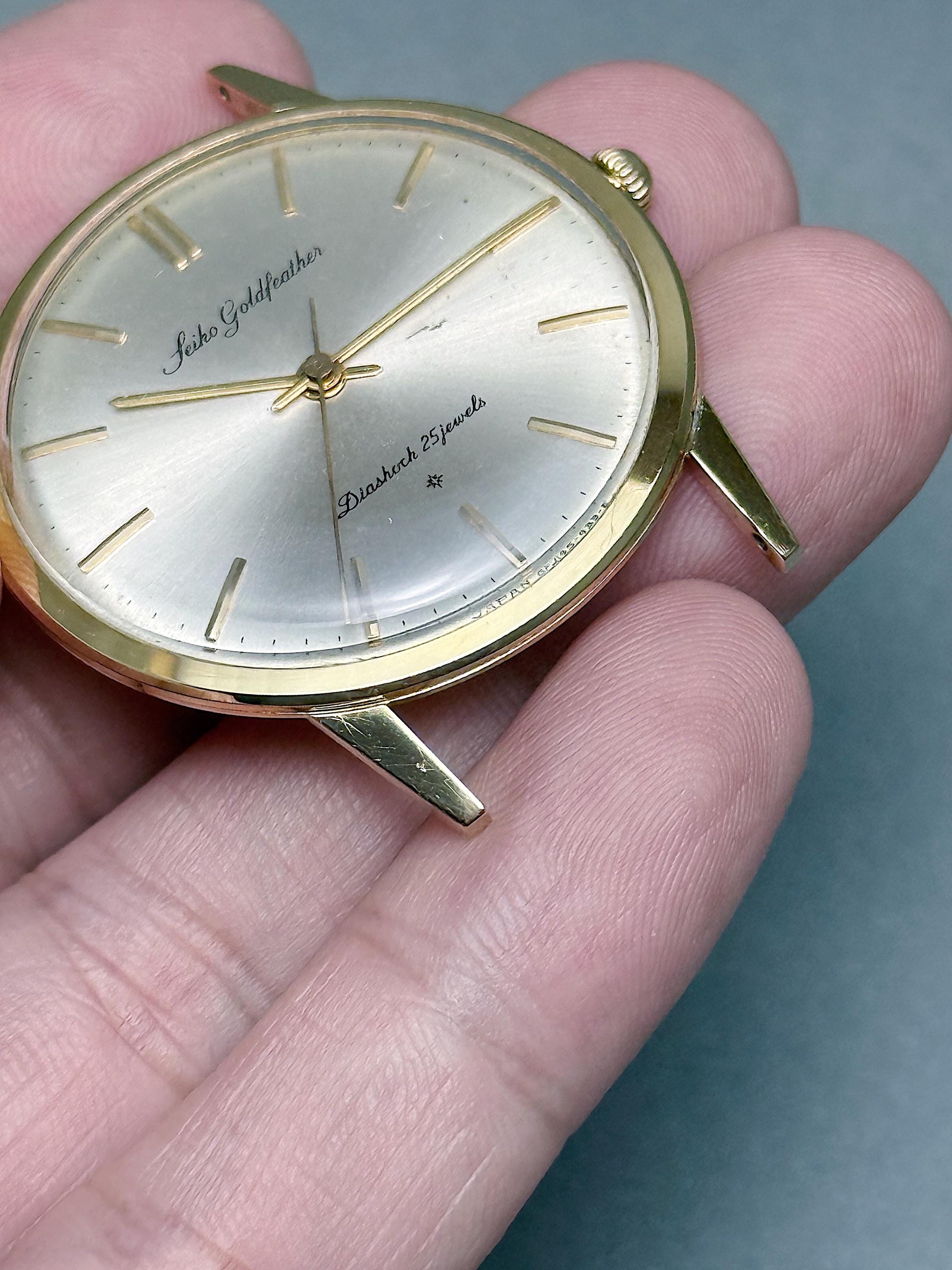 Vintage Seiko Goldfeather 18K Solid Gold Case and Indices - Etsy