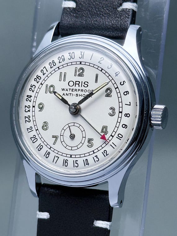 Vintage ORIS pointer date small seconds white dia… - image 6