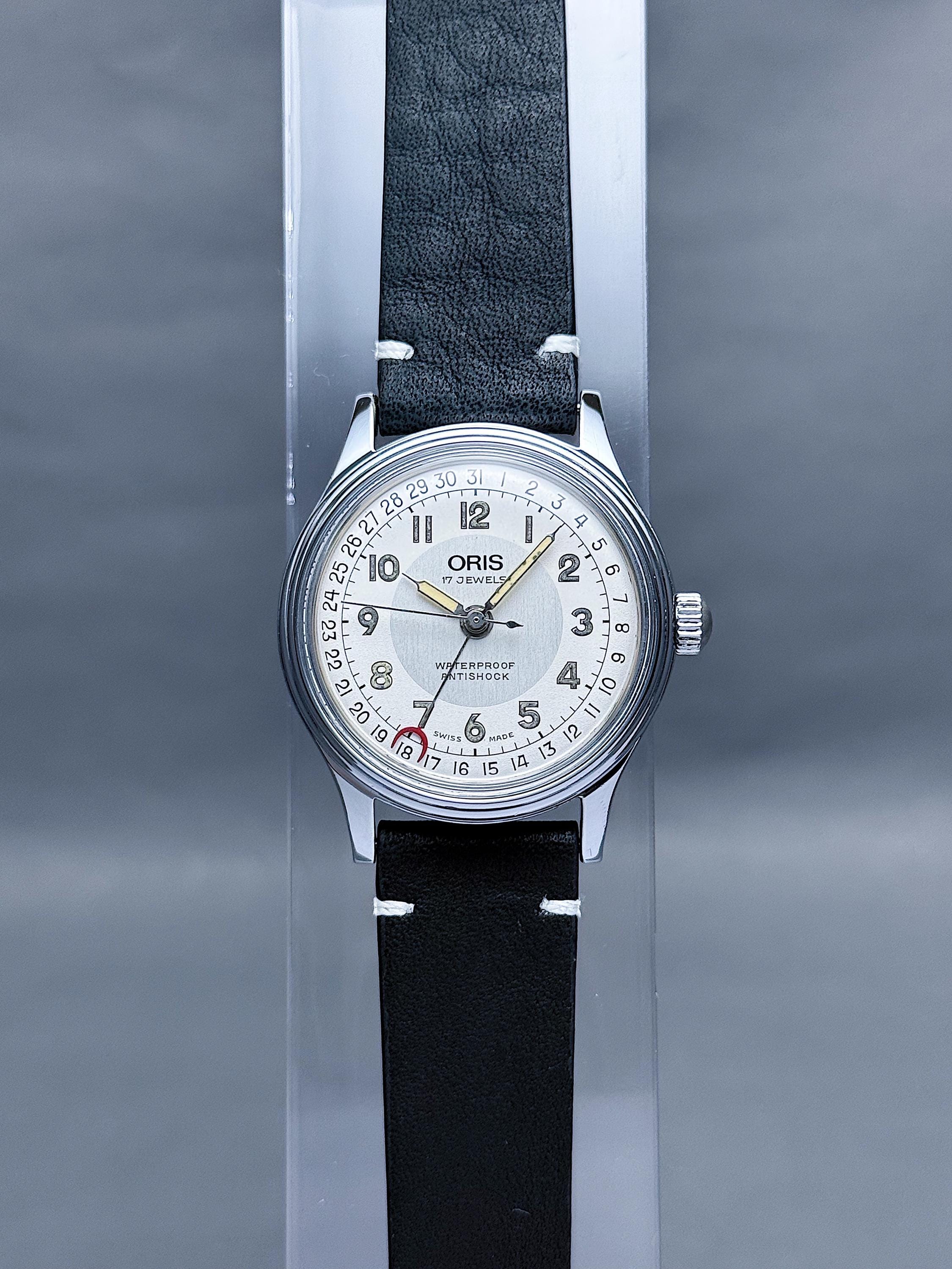 Vintage ORIS Pointer Date White Bullseye Dial 32mm - Etsy