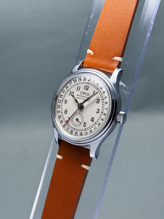 Vintage ORIS pointer date small seconds white dia… - image 3