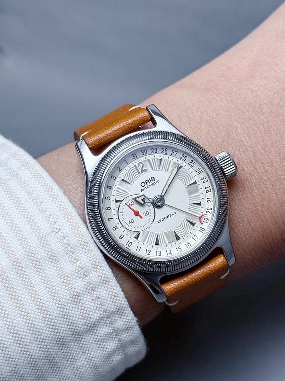 Vintage ORIS BIG Crown Reverse Pointer date Small… - image 8