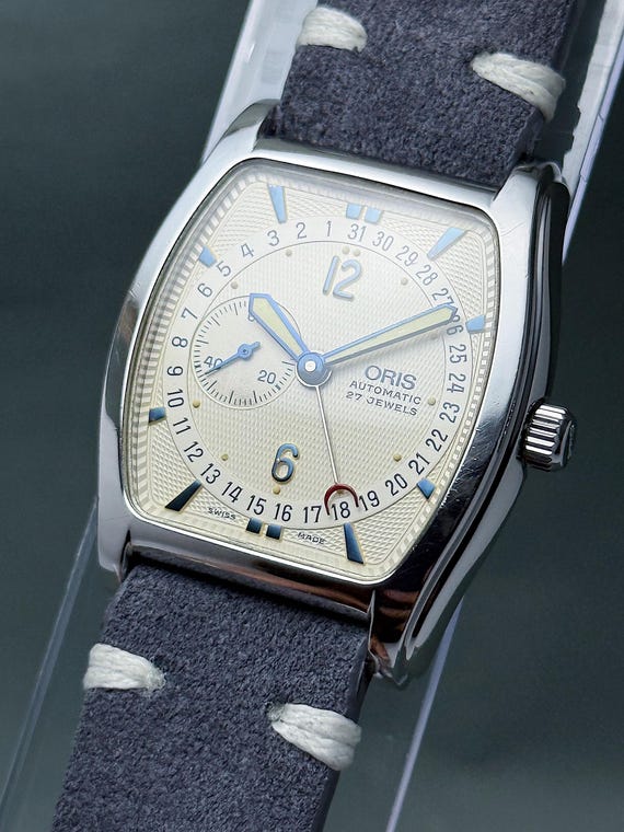 Oris Tonneau Vintage Watch – Guilloché Dial, Reve… - image 7