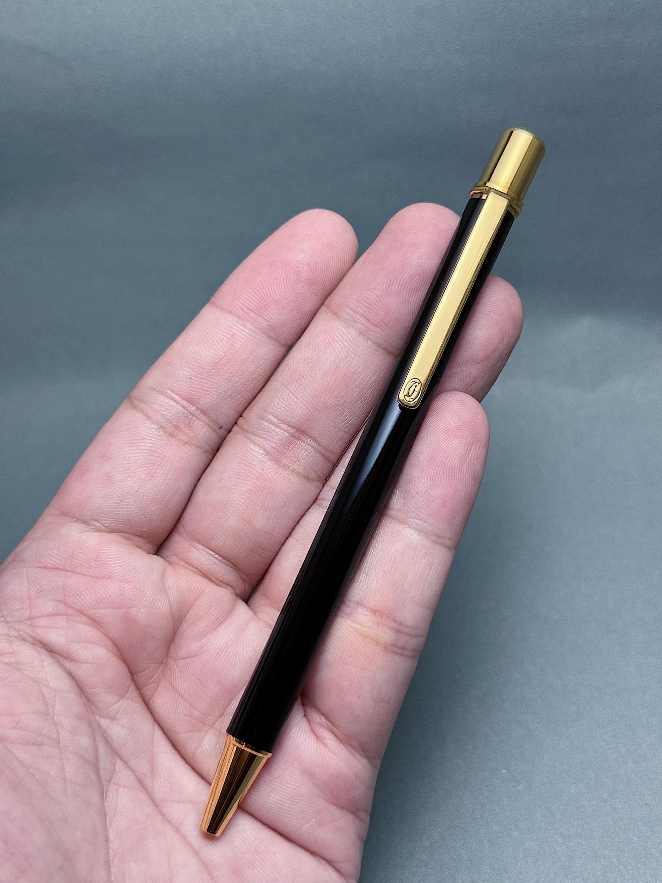 Vintage Cartier Must de Cartier Ballpoint Pen – Black Lacquered Finish & Gold-Tone Accents