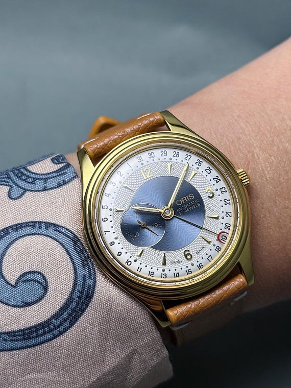 Vintage ORIS Reverse Pointer Date Small Seconds B… - image 2