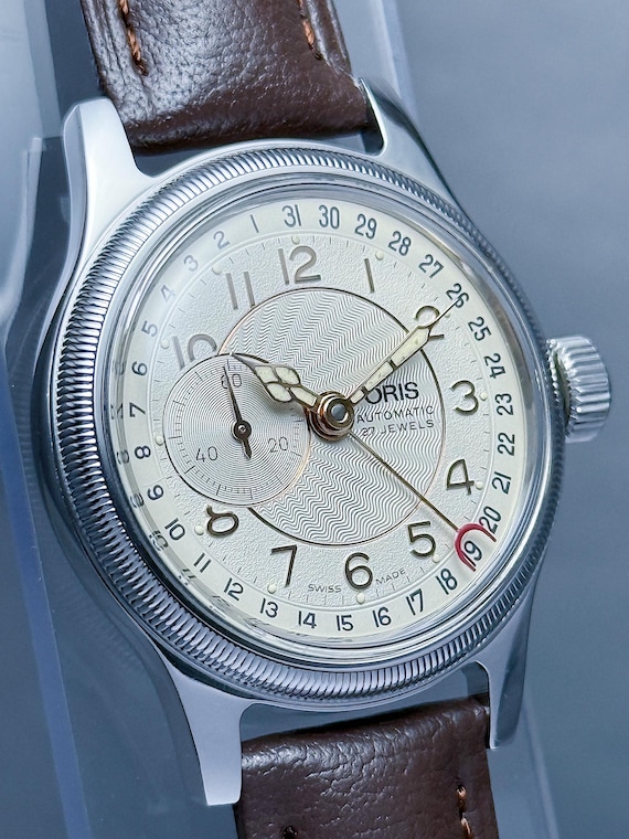 Vintage ORIS BIG Crown Reverse Pointer date Small… - image 5