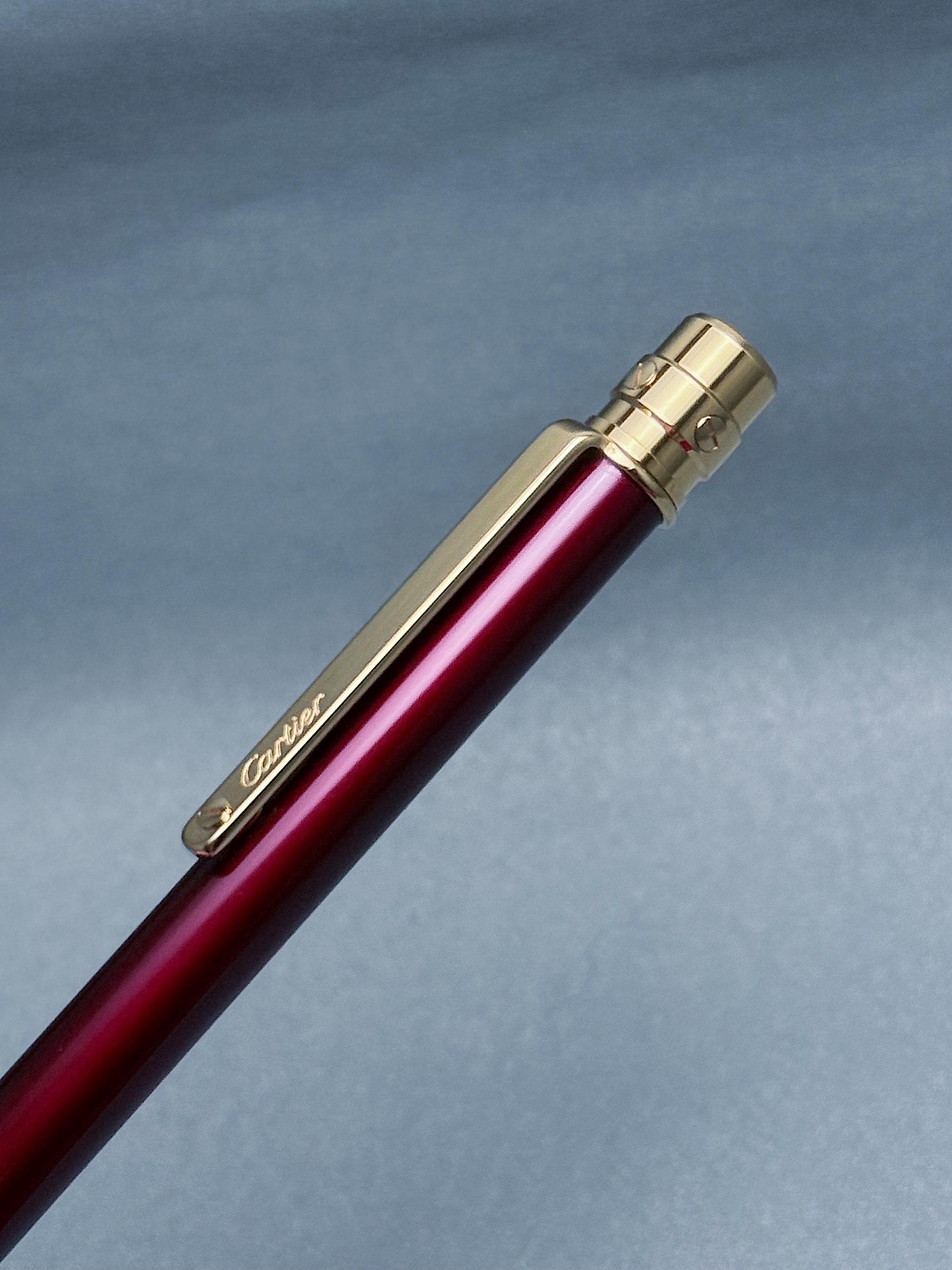 カルティエ サントス ボールペン – ボルドーラッカー＆ゴールドメッキ