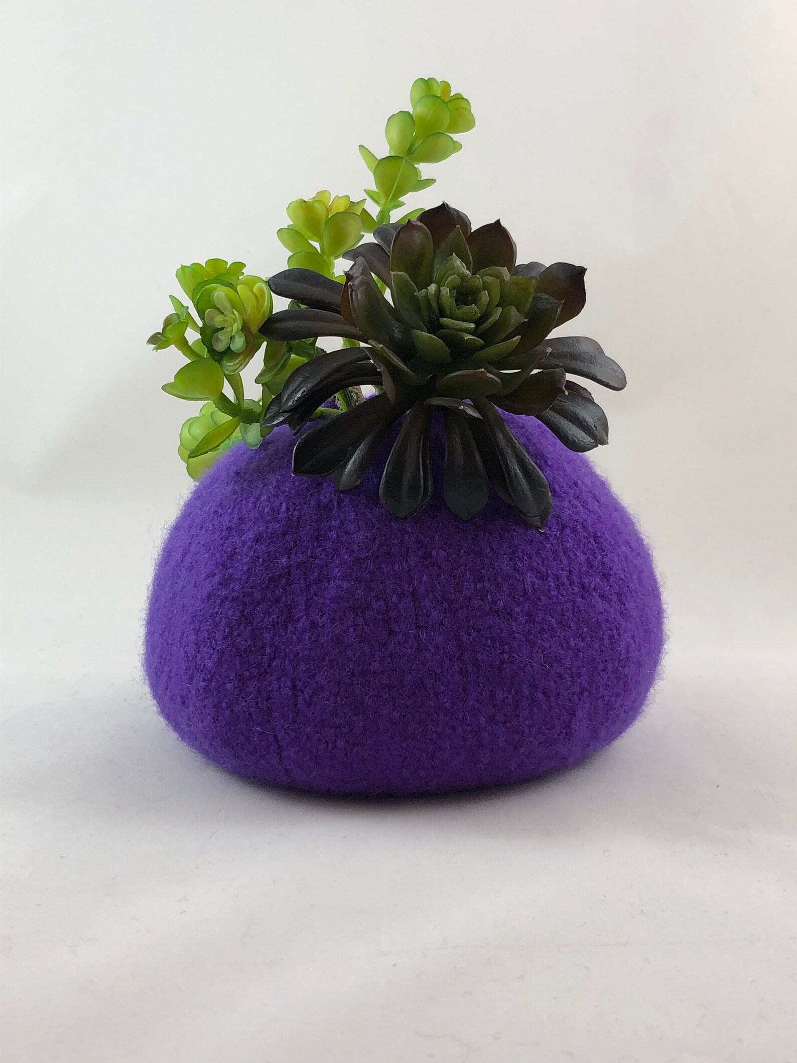 Felted Wool Vase Purple Felt Vase Medium Felted Wool Pod Etsy