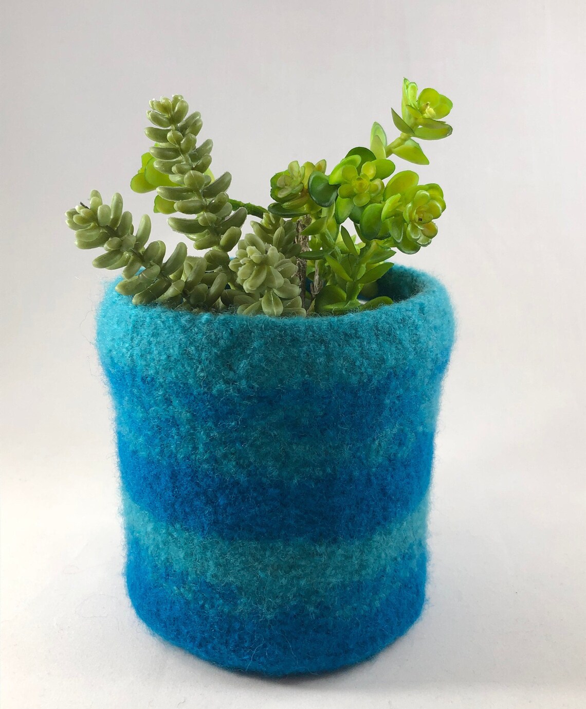 Wool Felted Planter Striped Plant Pot Wool Planter Herb Etsy