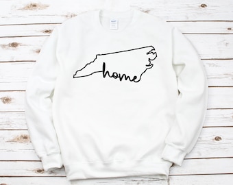 North Carolina Hooded/Crew Sweatshirt | Home State Hoodie | Unisex Crewneck | Youth Hoodie | Adult Plus Size