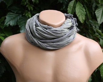 Silk linen scarf in Violettgrau