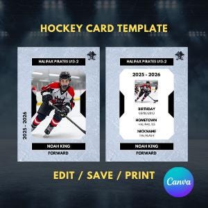 Custom Hockey Card Template Editable in Canva Sports Card Custom Trading Cards Template Custom Sport Cards Kids Sport Card
