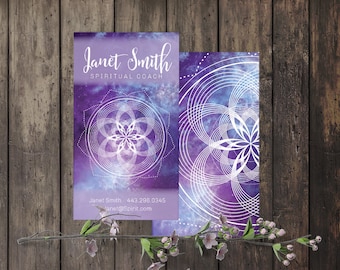 Spiritual Business Card Template Blue Healer Chakra Yoga | Etsy