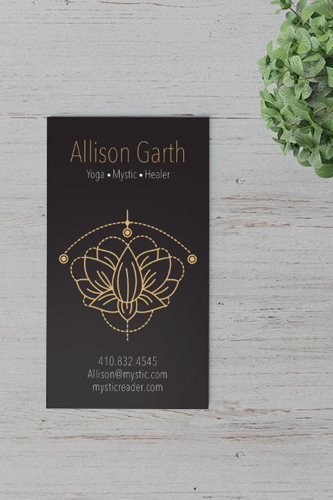 Business Card Template, Lotus, Fortune Teller, Yoga, Tarot, Sacred