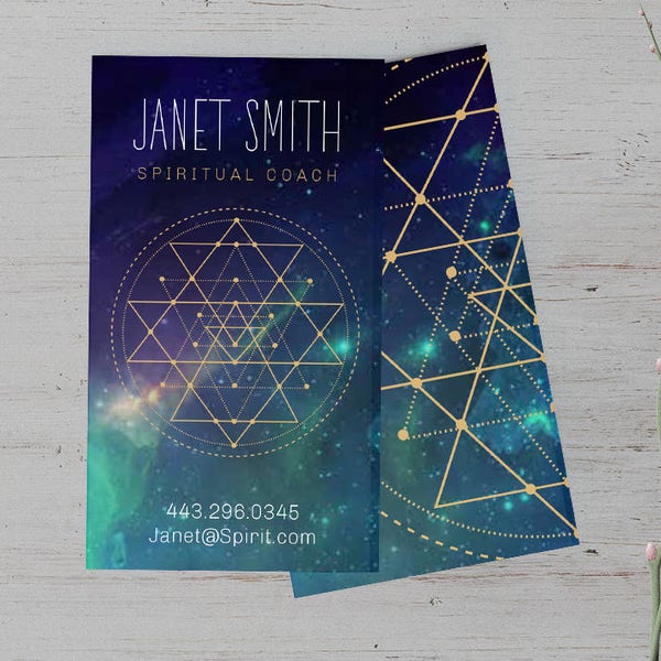 Business Card, Psychic, Spiritual, Masseuse, Light worker, Moon, Coach, Healer, Magic, Sacred Geometry, shaman,Universe,Metaphysical,New age