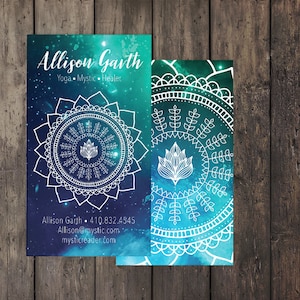 Spiritual Business Card, sacred geometry, template, lotus, healer, chakra, yoga, meditation, , symbols, new age, cosmic, printable