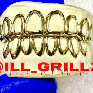Handmade Custom Permanent Cut Dental Gold Frame Grillz