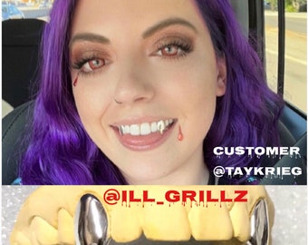 Handmade Custom .925 Sterling Silver Fang Grillz