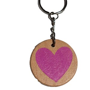Pink Heart Keyring - Pink - Heart Keychain - Purse Charm - Bag Tag - Bag Zipper Pull -  Backpack Keychain