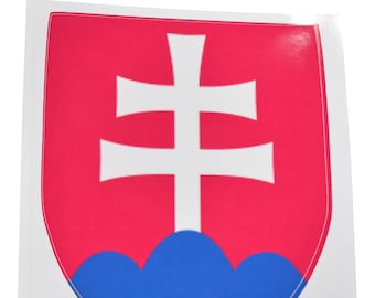 Slovakian Coat of Arms Sticker: Car Bumper Decal
