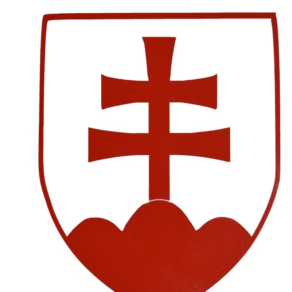 Slovakian Coat of Arms Decal Sticker Slovakia Cross