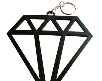 Diamond Keychain - Large - 3D Printed Keyring - Purse Charm - Backpack Keychain - Bag Zipper Pull - Bag Tag - Bag Accessory - Handbag Charm