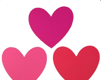 Laminated Construction Paper Hearts Tri-Color 3 Pack