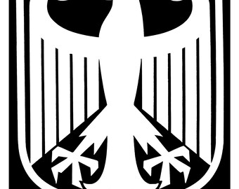 2X White 4" German Eagle Decal Sticker – Distressed Coat Of Arms Vinyl, Die-Cut, No Background - View #5