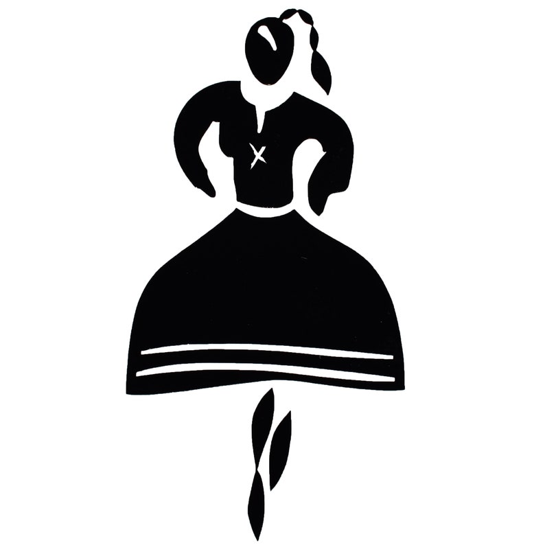 Goralka Female Polish Highlander Decal Sticker Polska Poland Podhale Zakopane Black