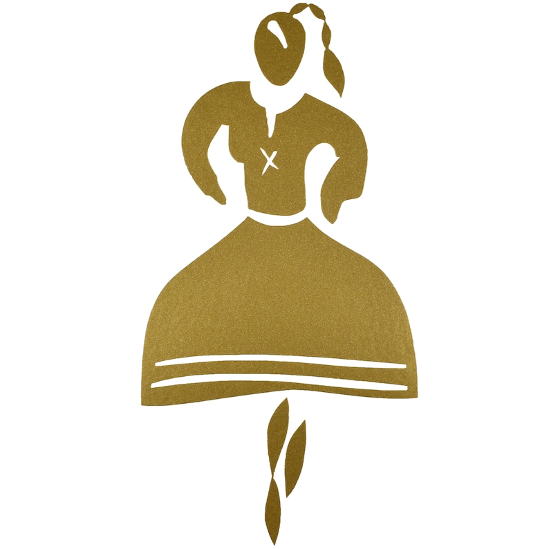 Goralka Female Polish Highlander Decal Sticker Polska Poland Podhale Zakopane Gold