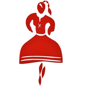 Goralka Female Polish Highlander Decal Sticker Polska Poland Podhale Zakopane Red