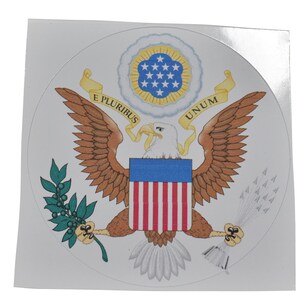 USA Coat of Arms Sticker: Matte Car Bumper Decal (Set of 2)