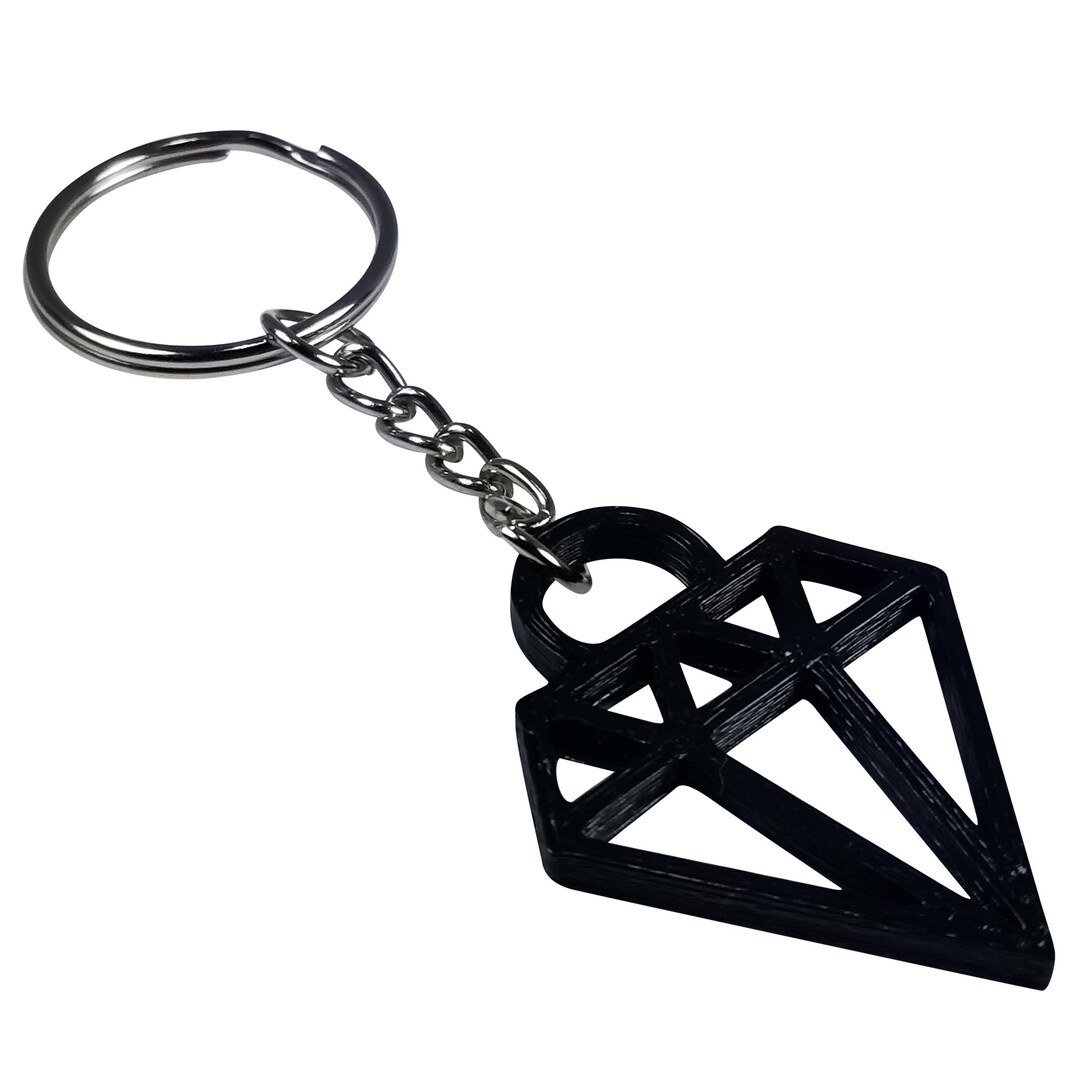 Diamond Keychain Small 3D Printed Keyring Purse Charm Backpack Keychain