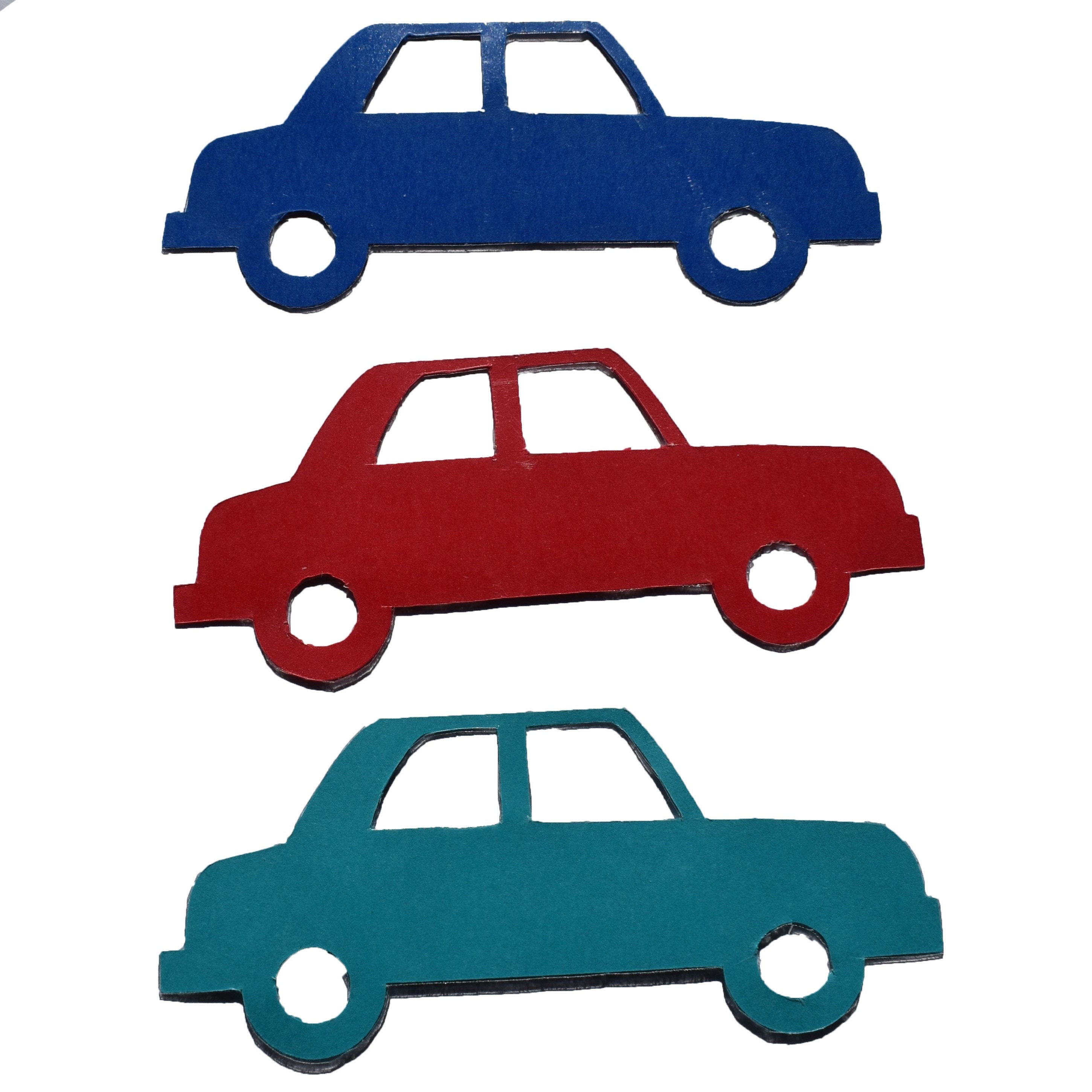 Laminated Construction Paper Cars Tri-Color 3 Pack