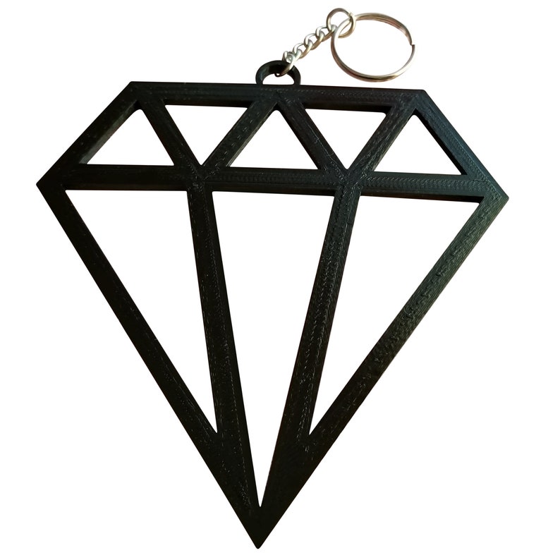 Diamond Keychain - Large - 3D Printed Keyring - Purse Charm - Backpack ...