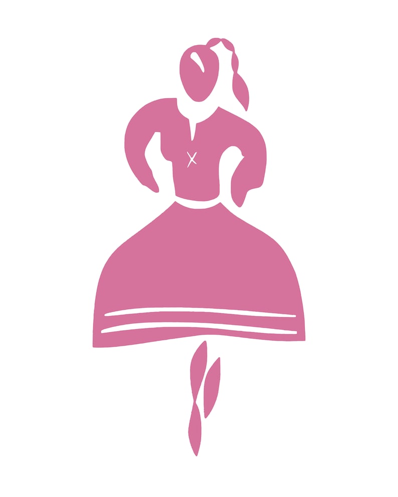 Goralka Female Polish Highlander Decal Sticker Polska Poland Podhale Zakopane Pink