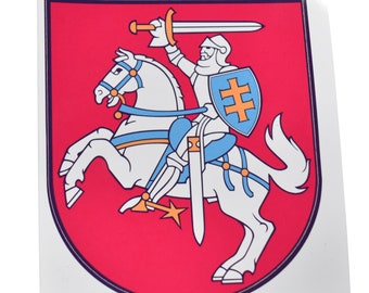 Lithuanian Coat of Arms Sticker - Car Bumper Decal (Set of 2)