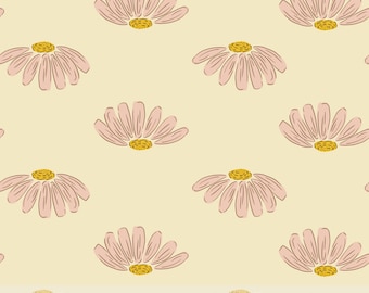 Muted Floral Daisy Seamless Pattern, Spring Fabric (Digital Print)