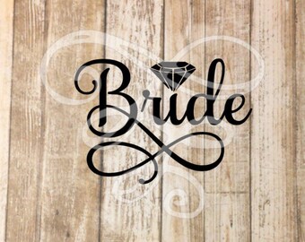 Bride, svg, dxf, png, eps, pdf, Wedding, I Do, Samantha Font, Diamond