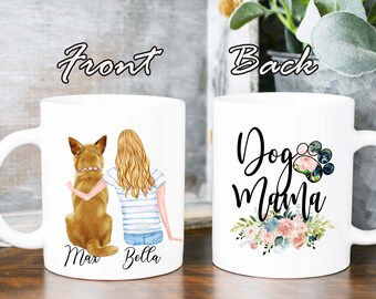 personalized girl and dog mug